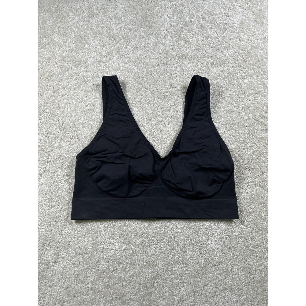 Shear Shapewear Bra Womens 2XL Black Wireless Seamless Stretch Comfort Pullover